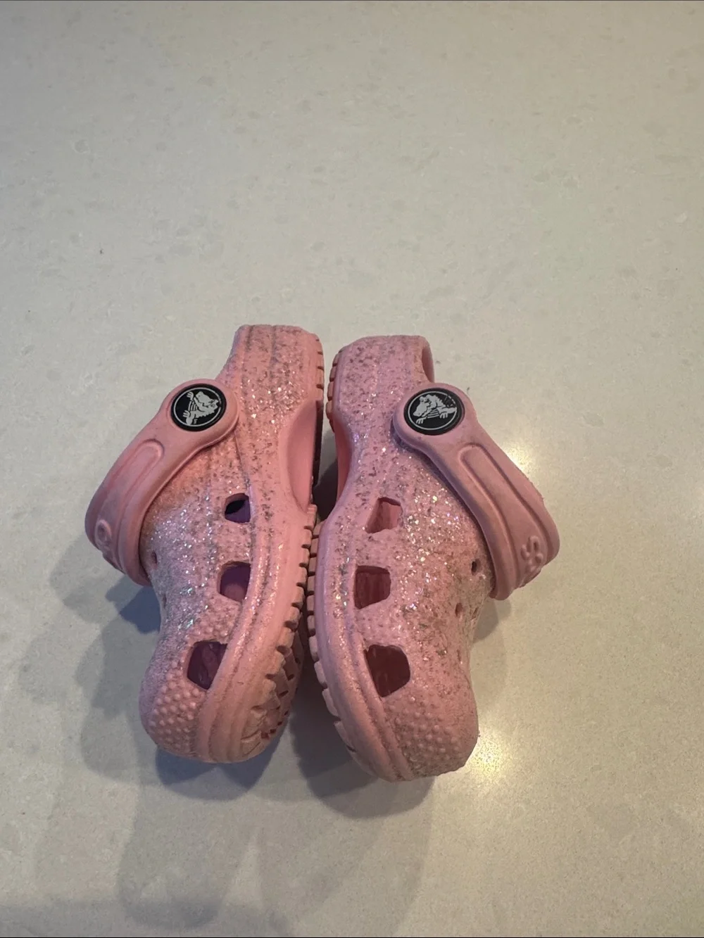 CROCS Kids' Glitter Clog in Light Pink